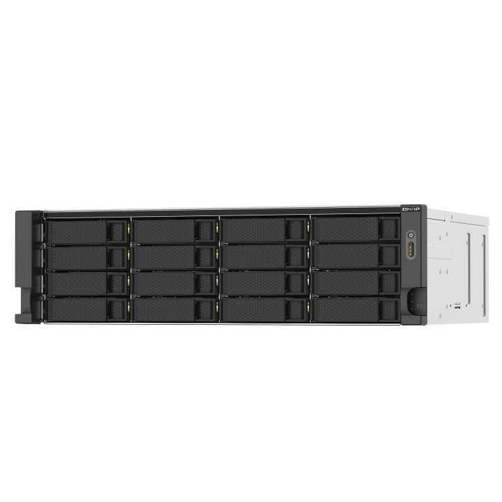 QNAP TS-1673AU-RP-16G serveur de stockage NAS Rack (3 U) Ryzen Embedded V1500B 16 Go DDR4 0 To QNAP QTS Noir,  — vue 3