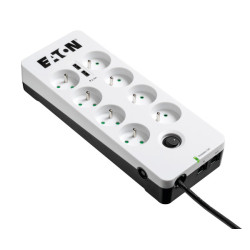 Eaton PB8TUF — Multiprise parafoudre 8 prises, USB et protection téléphonique, 1,5 m