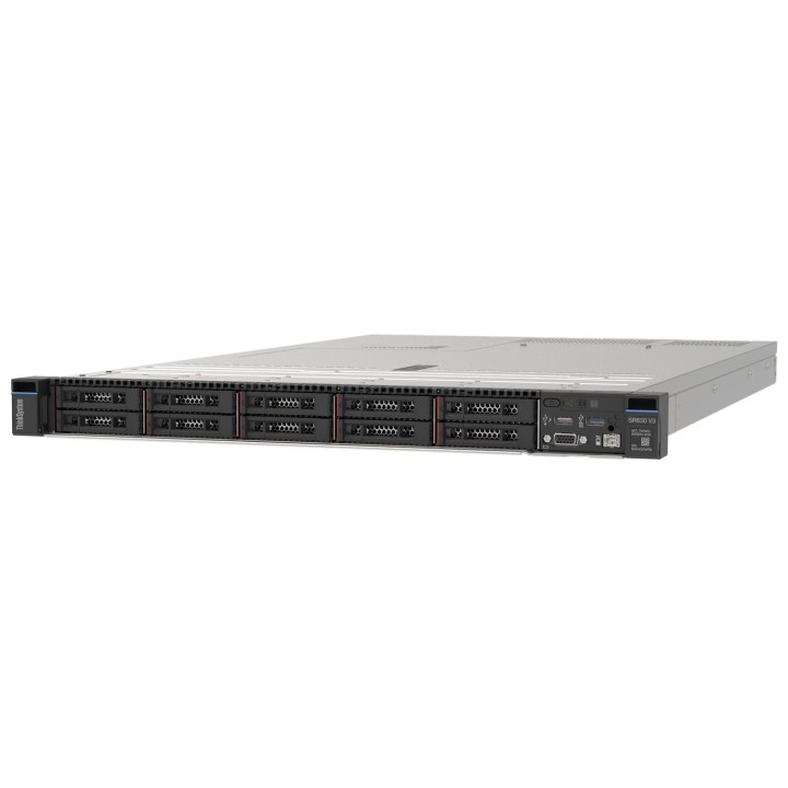 Lenovo ThinkSystem SR630 V3 serveur Rack (1 U) Intel® Xeon® Silver 4510 2,4 GHz 32 Go DDR5-SDRAM 1100 W — vue 1