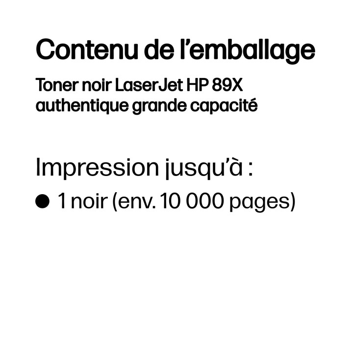 HP Toner noir LaserJet 89X authentique grande capacité — vue 2