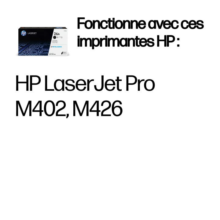 HP 26A toner LaserJet noir authentique — vue 2