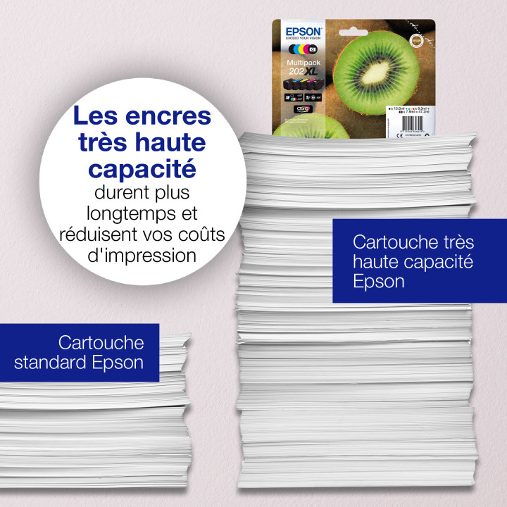 Epson Kiwi Singlepack Black 202XL Claria Premium Ink — vue 3