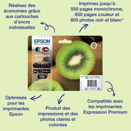 Epson Kiwi Singlepack Magenta 202XL Claria Premium Ink — vue 1