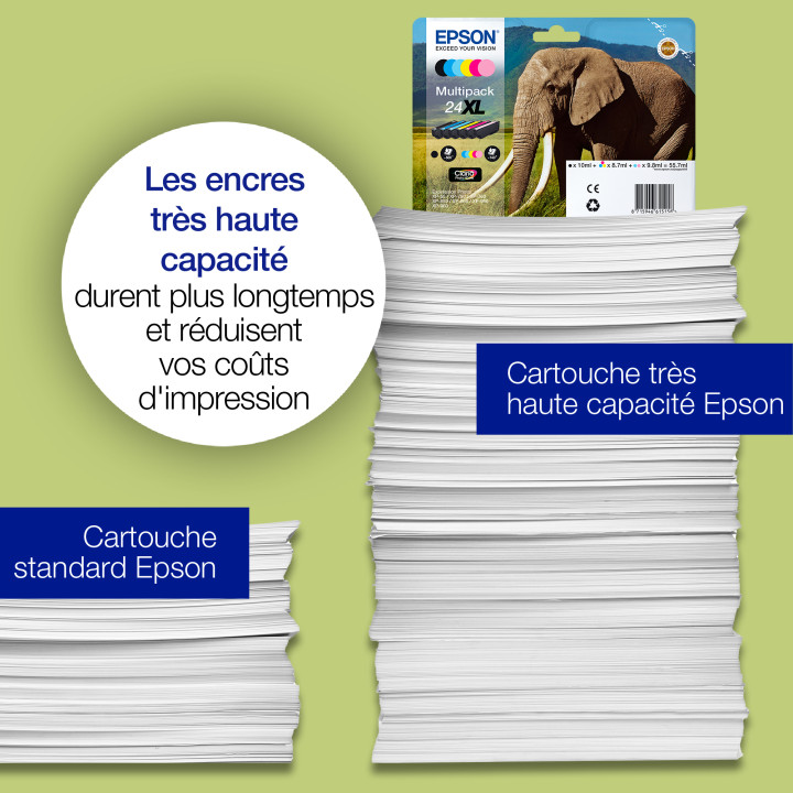 Epson Elephant Encre Claria Photo HD multipack 6 couleurs Éléphant 24XL — vue 4