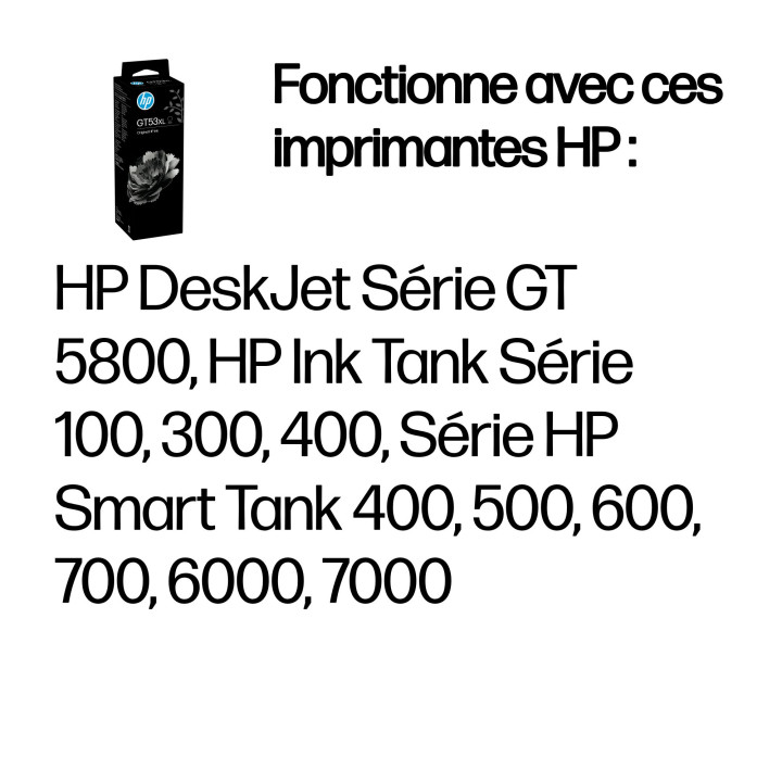 HP Bouteille d'encre noire GT53XL authentique (135 ml) — vue 2