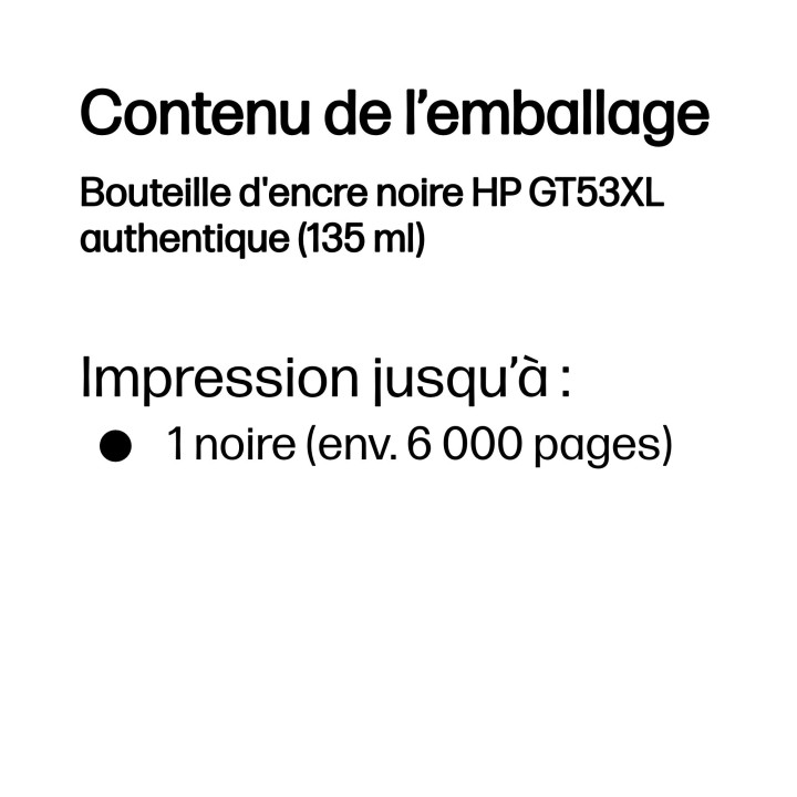 HP Bouteille d'encre noire GT53XL authentique (135 ml) — vue 3