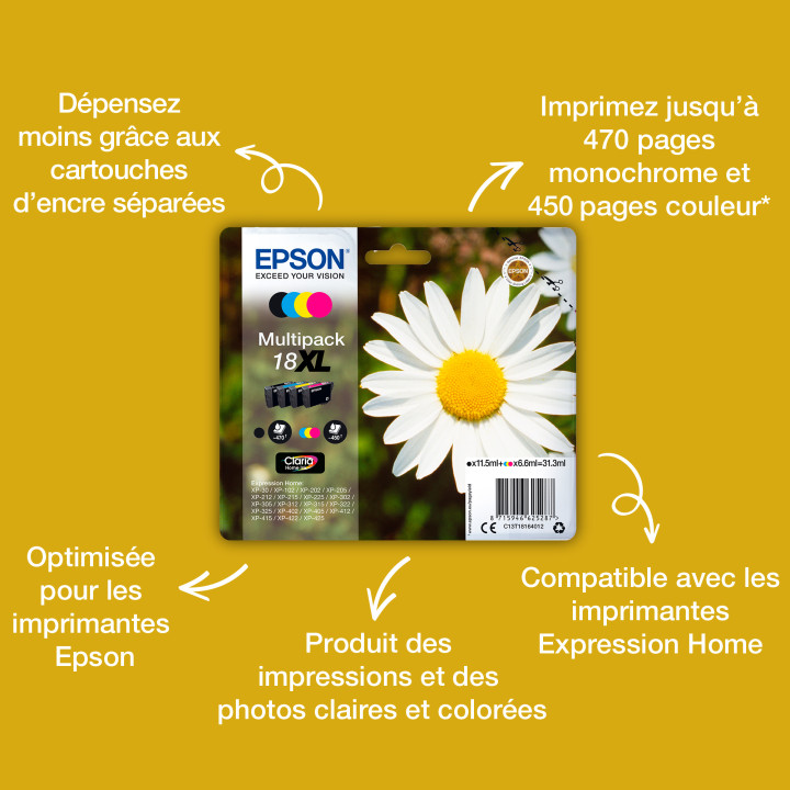 Epson Daisy Encre cyan Claria Home Pâquerette 18 — vue 3