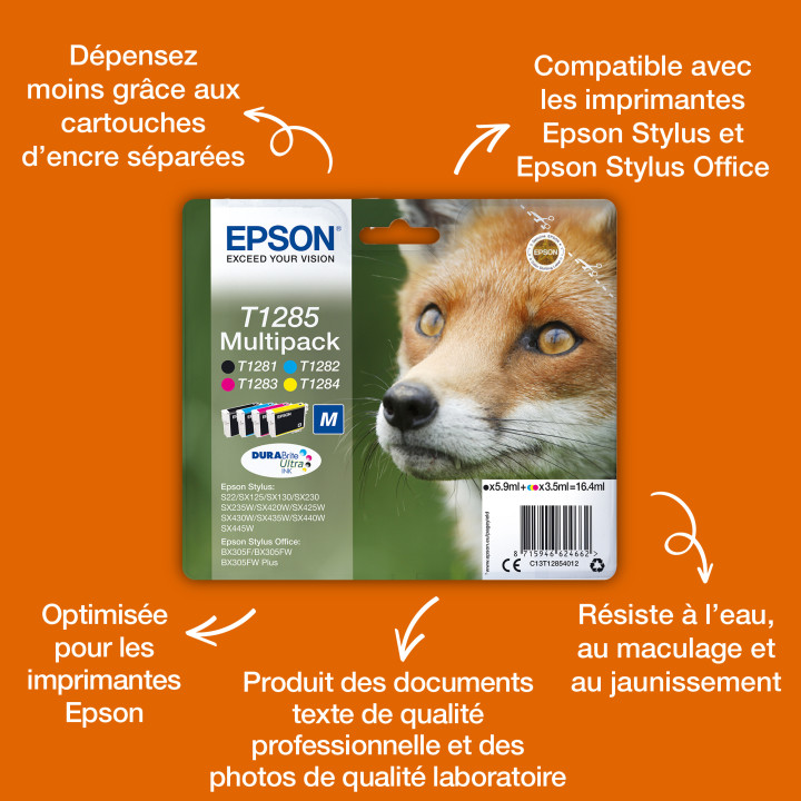 Epson Fox Encre cyan DURABrite Ultra Renard T1282 — vue 3