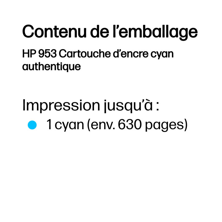 HP 953 Cartouche d’encre cyan authentique — vue 3