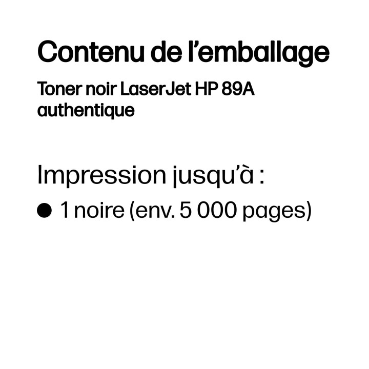 HP Toner noir LaserJet 89A authentique — vue 2