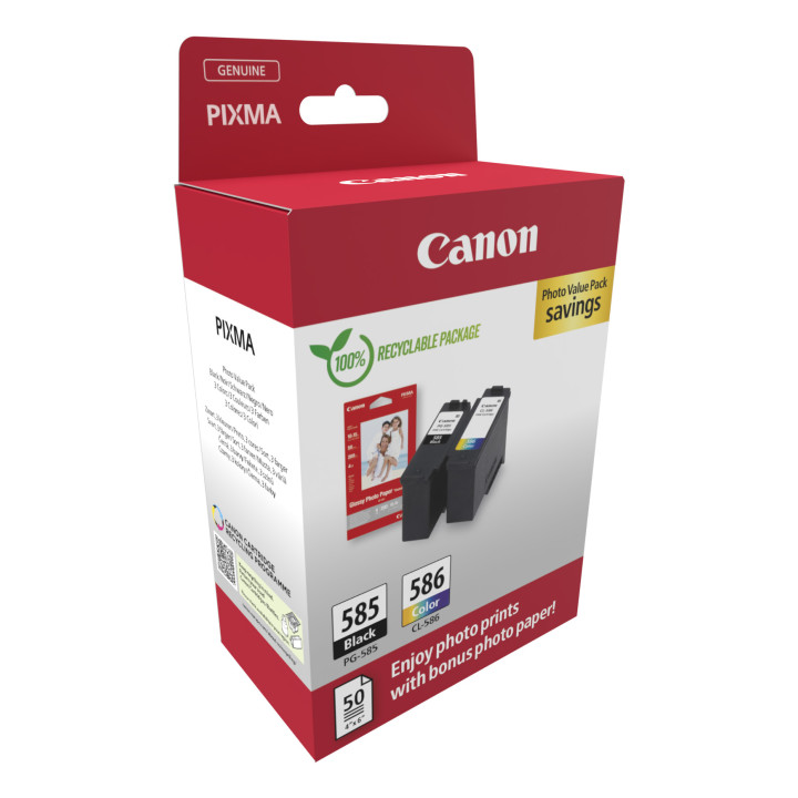 Canon PG-585/CL-586 PVP cartouche d'encre 2 pièce(s) Original Noir, Cyan, Magenta, Jaune — vue 2