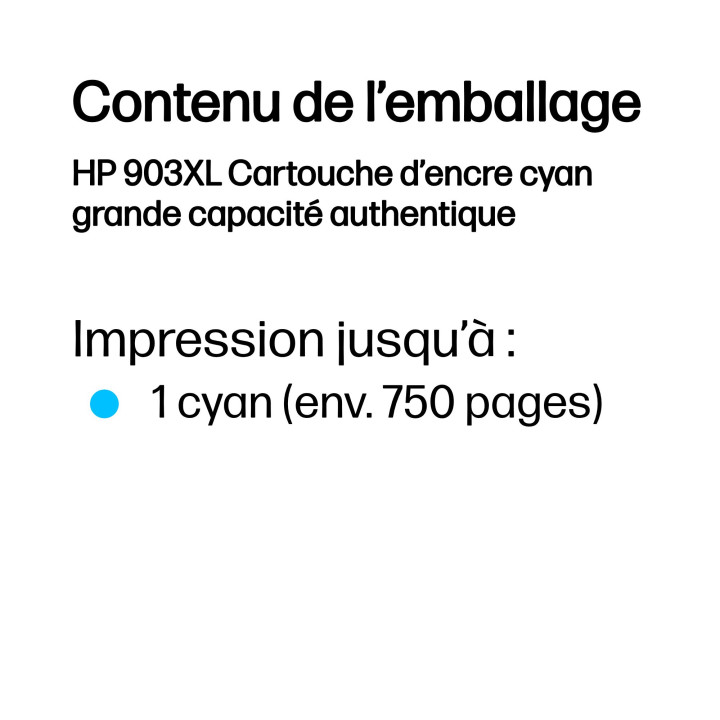 HP 903XL Cartouche d’encre cyan grande capacité authentique — vue 3