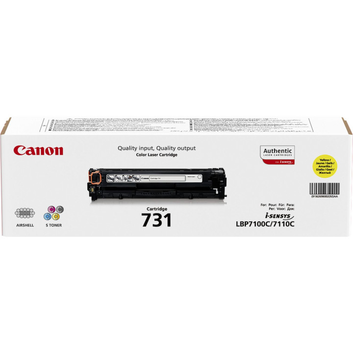 Canon 731 Cartouche de toner 1 pièce(s) Original Jaune — vue 1