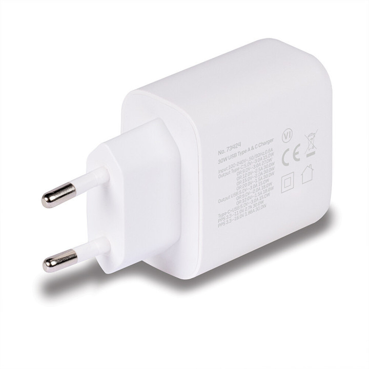 Lindy Chargeur USB Type A & C 30W — vue 2
