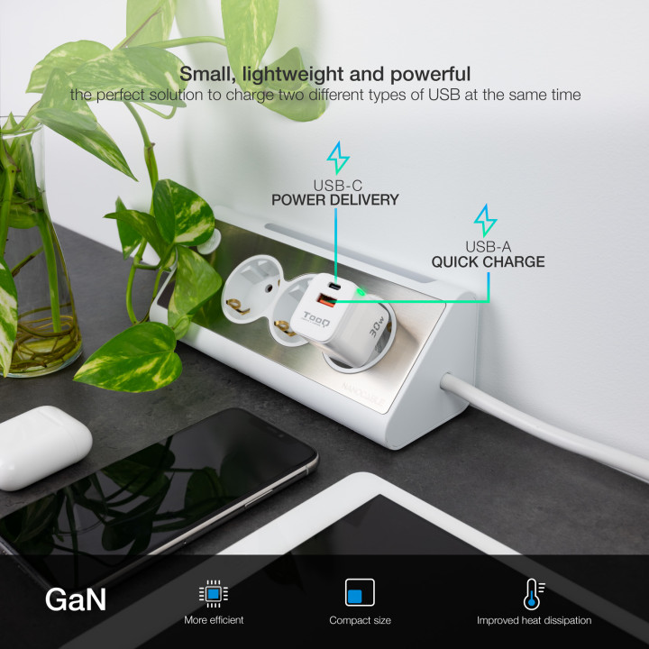 TooQ TQWC-GANQCPD30WT chargeur d'appareils mobiles Universel Blanc Secteur Charge rapide Intérieure — vue 4