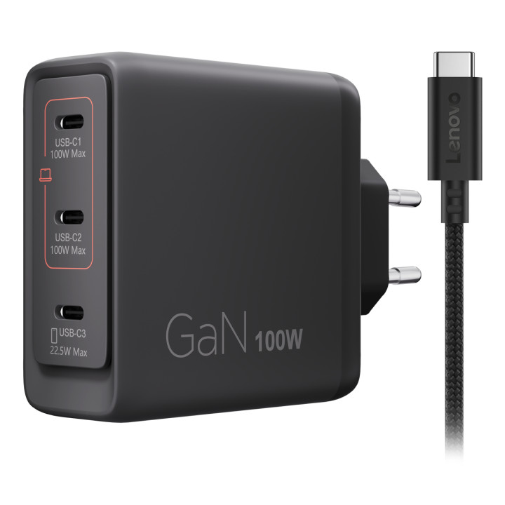 Lenovo 40AW100BEU chargeur d'appareils mobiles Universel Noir Secteur Intérieure — vue 2