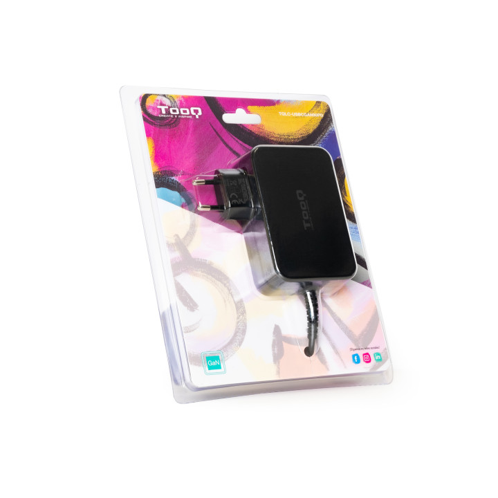 TooQ TQLC-USBCGAN90PD chargeur d'appareils mobiles Ordinateur portable Noir Secteur Intérieure — vue 3