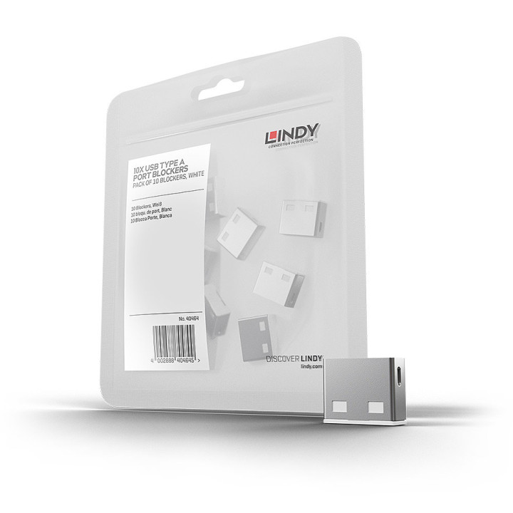 Lindy Bloqueurs de ports USB A, 10 pièces, Blanc — vue 1