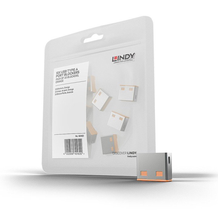 Lindy Bloqueurs de port USB A, 10 pièces, Orange — vue 1