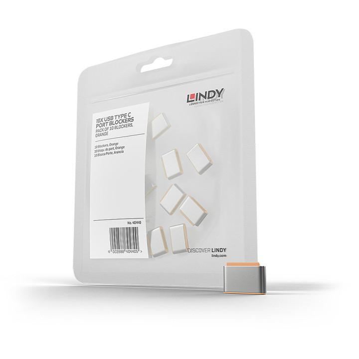 Lindy Bloqueurs de port USB Type C, orange, 10 pièces — vue 1