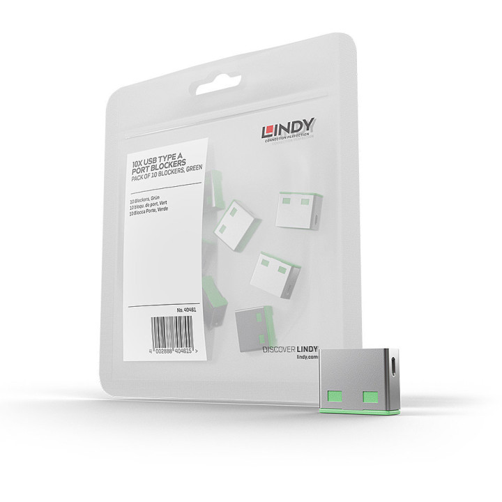 Lindy Bloqueurs de ports USB A, 10 pièces, Vert — vue 1