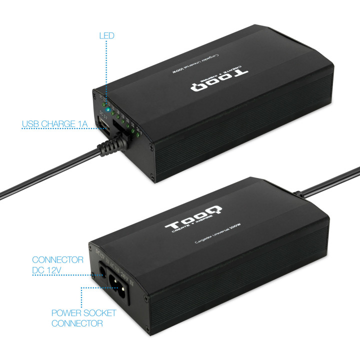 TooQ TQLC-100BS01M adaptateur de puissance & onduleur Auto/Indoor 100 W Noir — vue 3