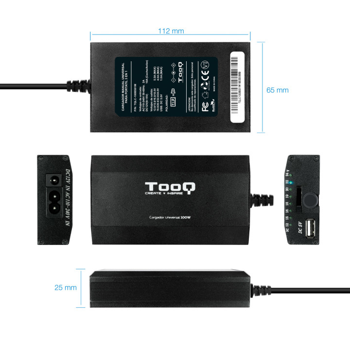 TooQ TQLC-100BS01M adaptateur de puissance & onduleur Auto/Indoor 100 W Noir — vue 4