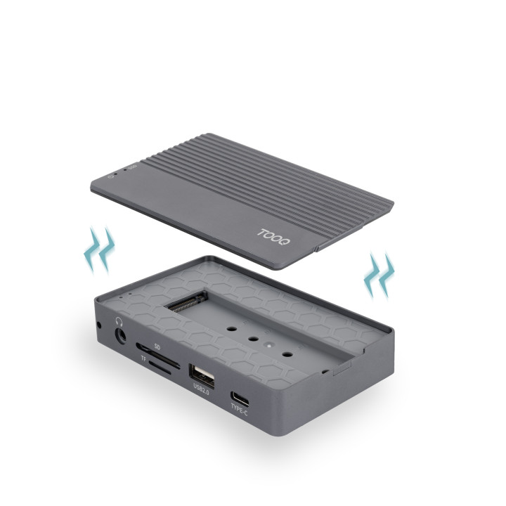 TooQ TQE-2242G Boîtier de disques de stockage Enceinte ssd Gris M.2 — vue 3