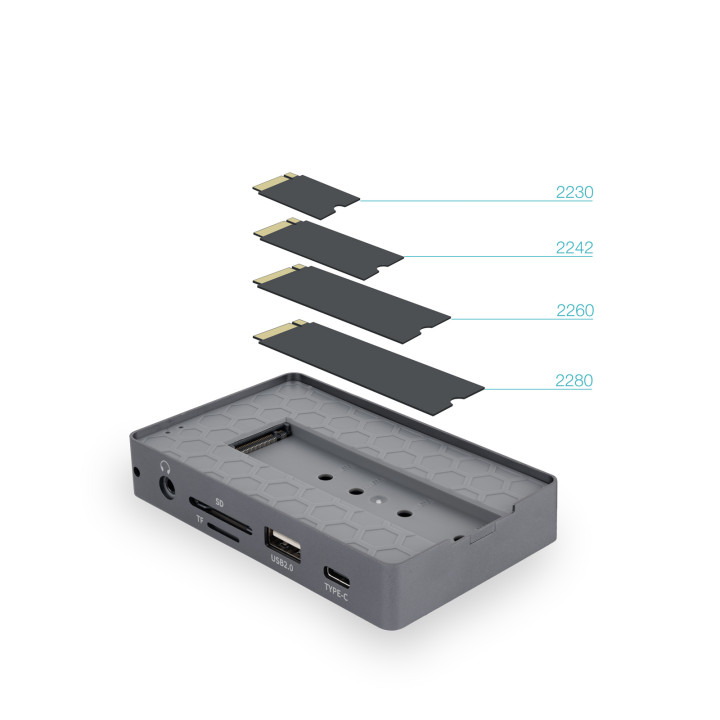 TooQ TQE-2242G Boîtier de disques de stockage Enceinte ssd Gris M.2 — vue 4