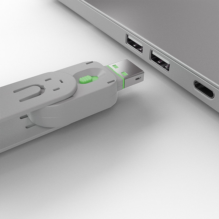 Lindy Clé pour bloqueur de port USB A, Vert — vue 3
