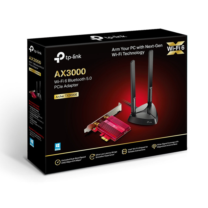 TP-Link Archer TX3000E Interne WLAN / Bluetooth 2402 Mbit/s — vue 3