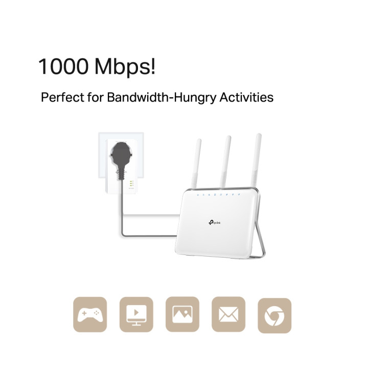 TP-Link TL-PA7017PKIT(FR) 1000 Mbit/s Ethernet/LAN Blanc 2 pièce(s) — vue 3