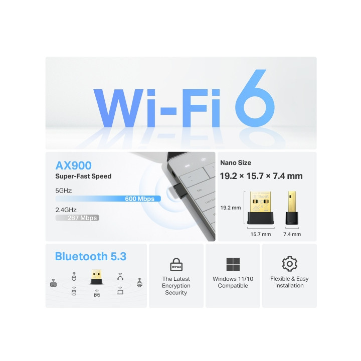 TP-Link Archer TX10UB Nano Bluetooth 600 Mbit/s — vue 1