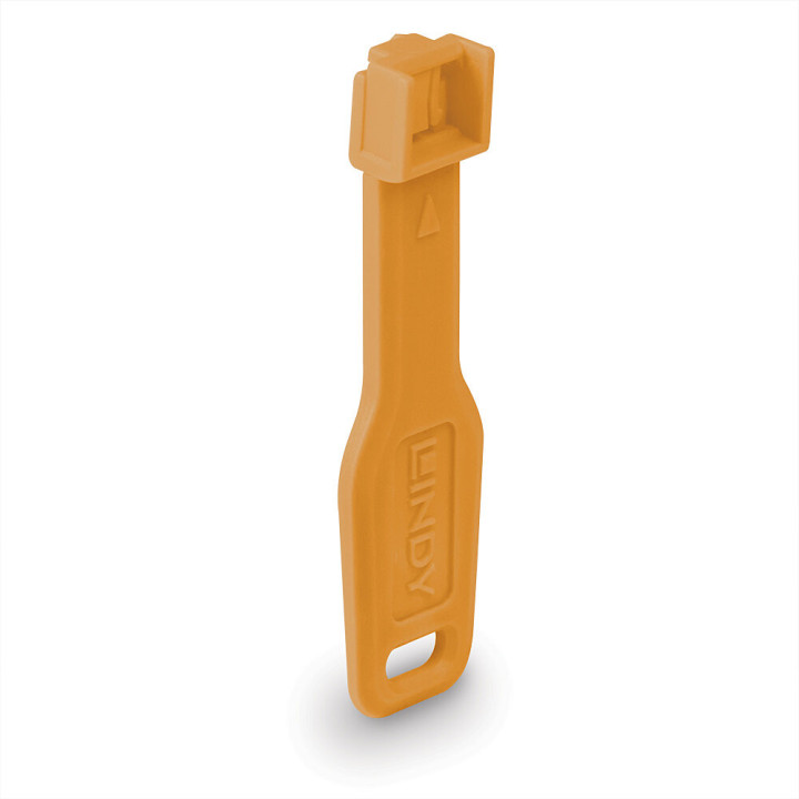 Lindy Verrous de ports RJ45, 10 pièces avec clé, Orange — vue 2