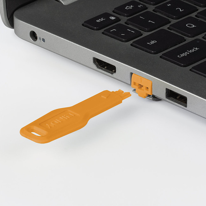 Lindy Verrous de ports RJ45, 10 pièces avec clé, Orange — vue 3