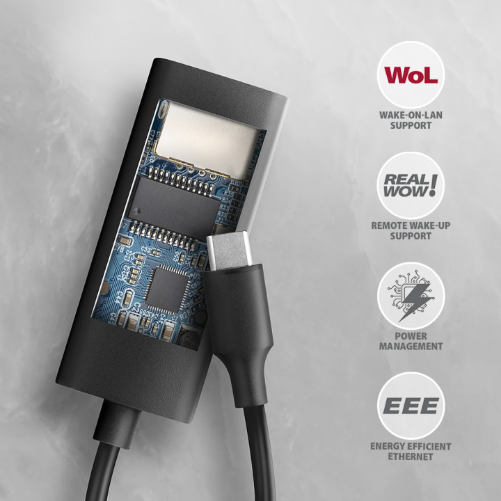 Axagon ADE-ARC USB-C 3.2 Gen 1 - Gigabit Ethernet 10/100/1000 Adapter - Adapter - Digital/Daten 1000 Mbit/s — vue 5