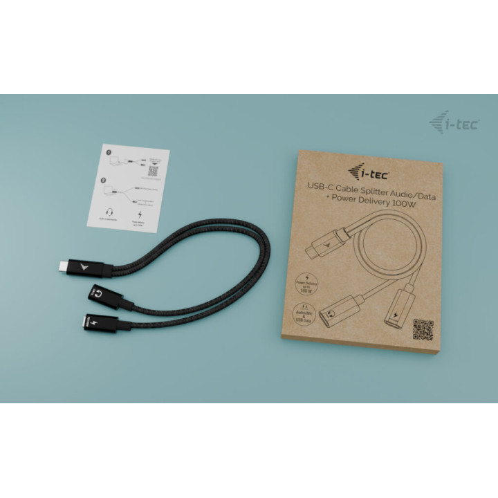 i-tec USB-C Cable Splitter Audio/Data + Power Delivery 100W — vue 5
