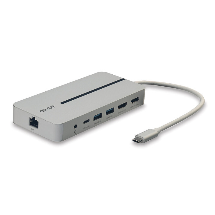 Lindy DST-Mx Duo, Mini Docking Station USB-C pour Laptop/MacBook avec prise en charge 4K sur deux écrans et ch — vue 2