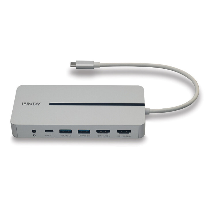 Lindy DST-Mx Duo, Mini Docking Station USB-C pour Laptop/MacBook avec prise en charge 4K sur deux écrans et ch — vue 3
