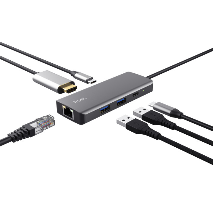Trust Dalyx USB Type-C 1000 Mbit/s Argent — vue 3