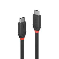 Lindy Câble USB 3.2 Type C de 0.5m, 20Gbit/s, 60W PD, noir
