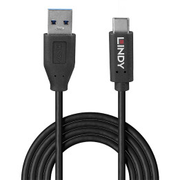 Lindy 36971 câble USB USB 3.2 Gen 2 (3.1 Gen 2) 1 m USB A USB C 10 Gbit/s 15 W Noir — vue 1