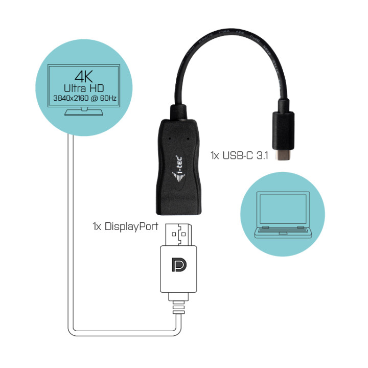i-tec USB-C Display Port Adapter 4K/60 Hz — vue 2