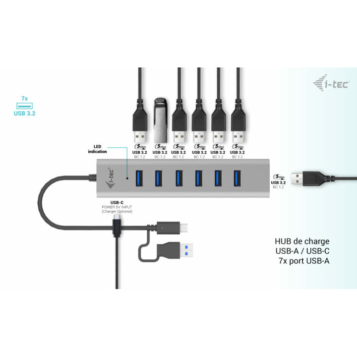 i-tec USB-C/USB-A Charging Metal HUB 7 Port — vue 3