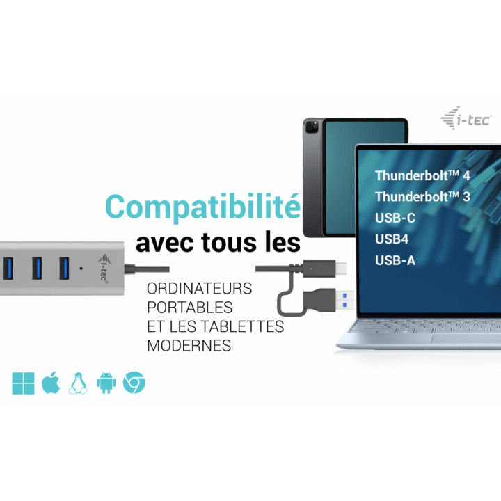 i-tec USB-C/USB-A Charging Metal HUB 7 Port — vue 4