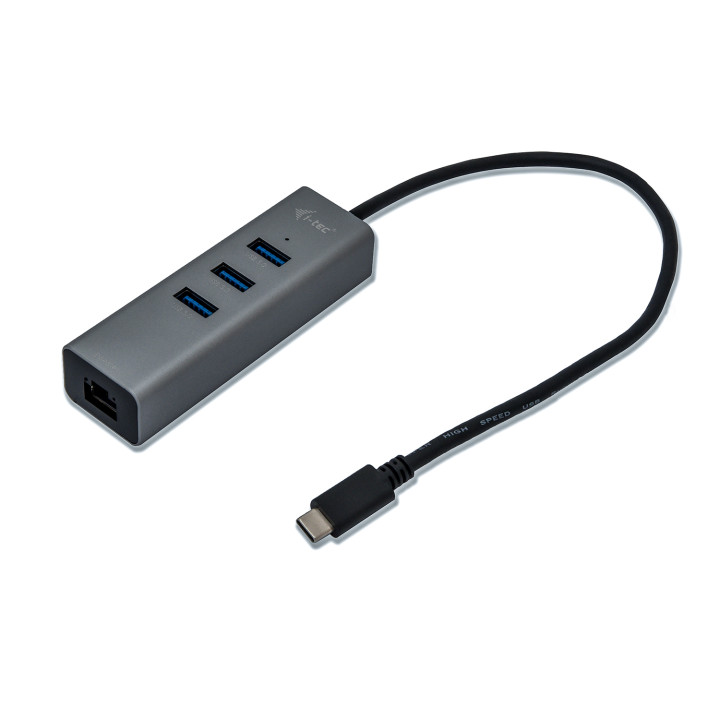 i-tec Metal USB-C HUB 3 Port + Gigabit Ethernet Adapter — vue 3