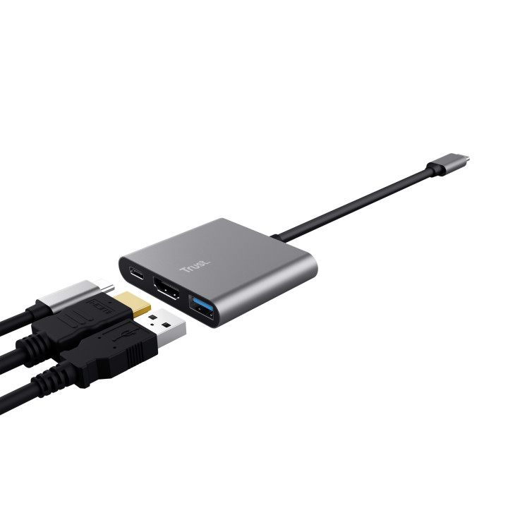 Trust Dalyx USB 3.2 Gen 1 (3.1 Gen 1) Type-C Aluminium, Noir — vue 3