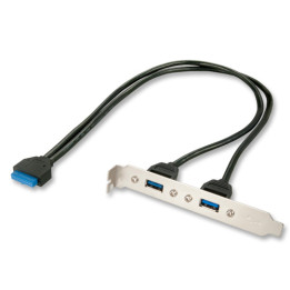 Lindy Adaptateur slot USB 3.0, 2 x USB 3.0 prises Type A — vue 1