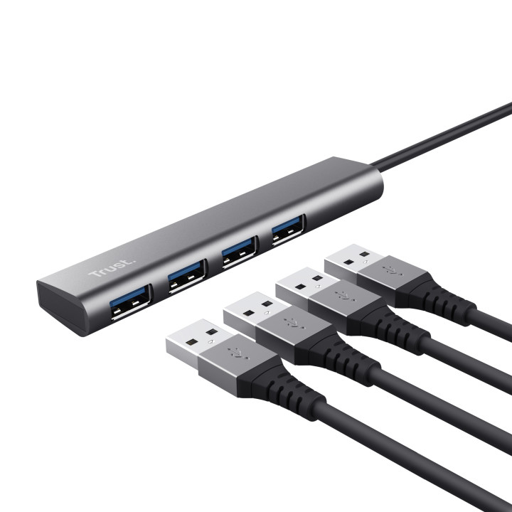 Trust Halyx USB 3.2 Gen 1 (3.1 Gen 1) Type-A 5 Mbit/s Noir, Gris — vue 3