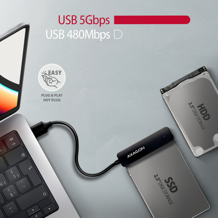 Axagon ADSA-FP2A carte et adaptateur d'interfaces SATA, USB 3.2 Gen 1 (3.1 Gen 1) — vue 3